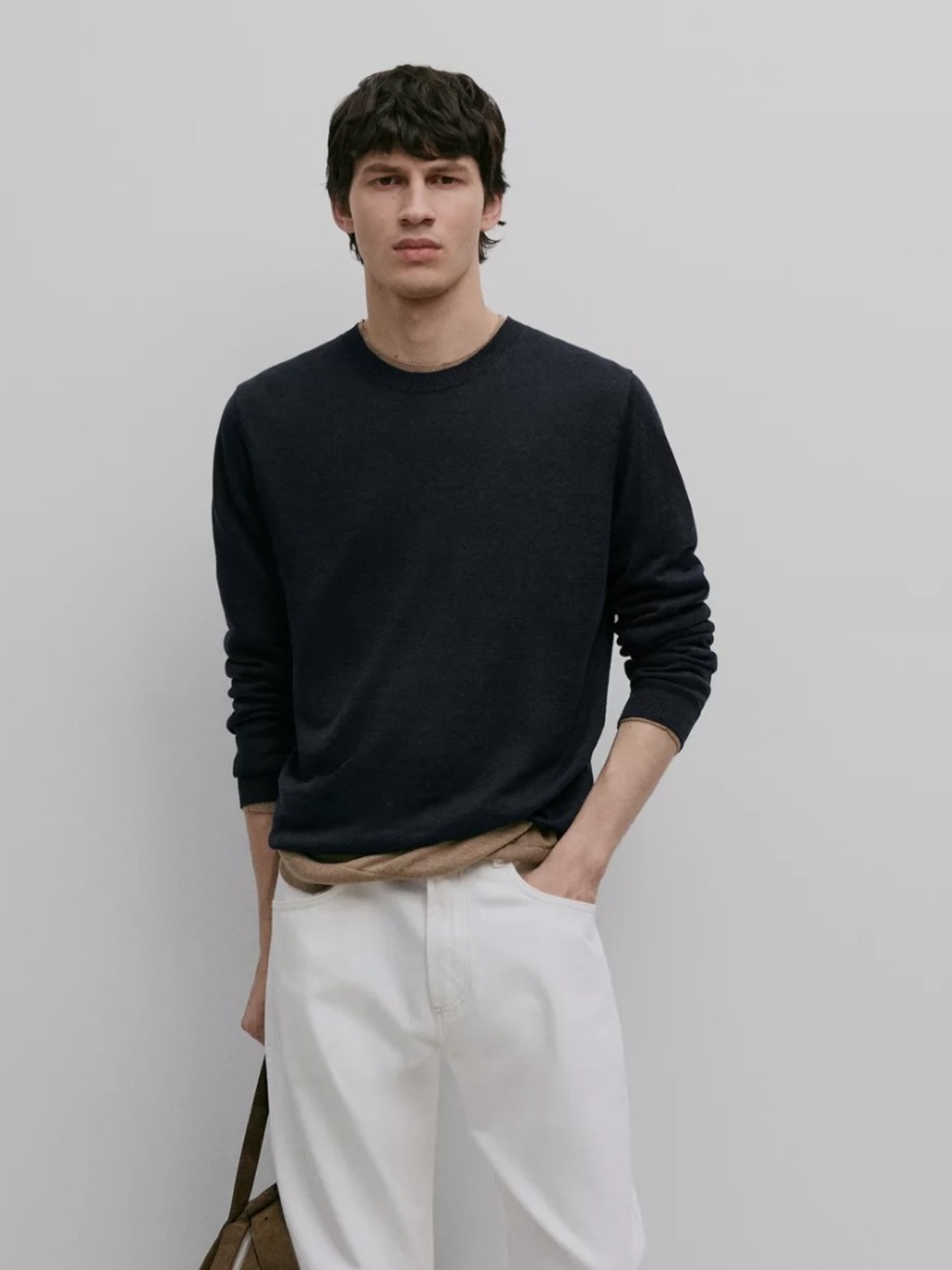 Massimo Dutti NWT 100% LINEN KNIT CREW NECK SWEATER